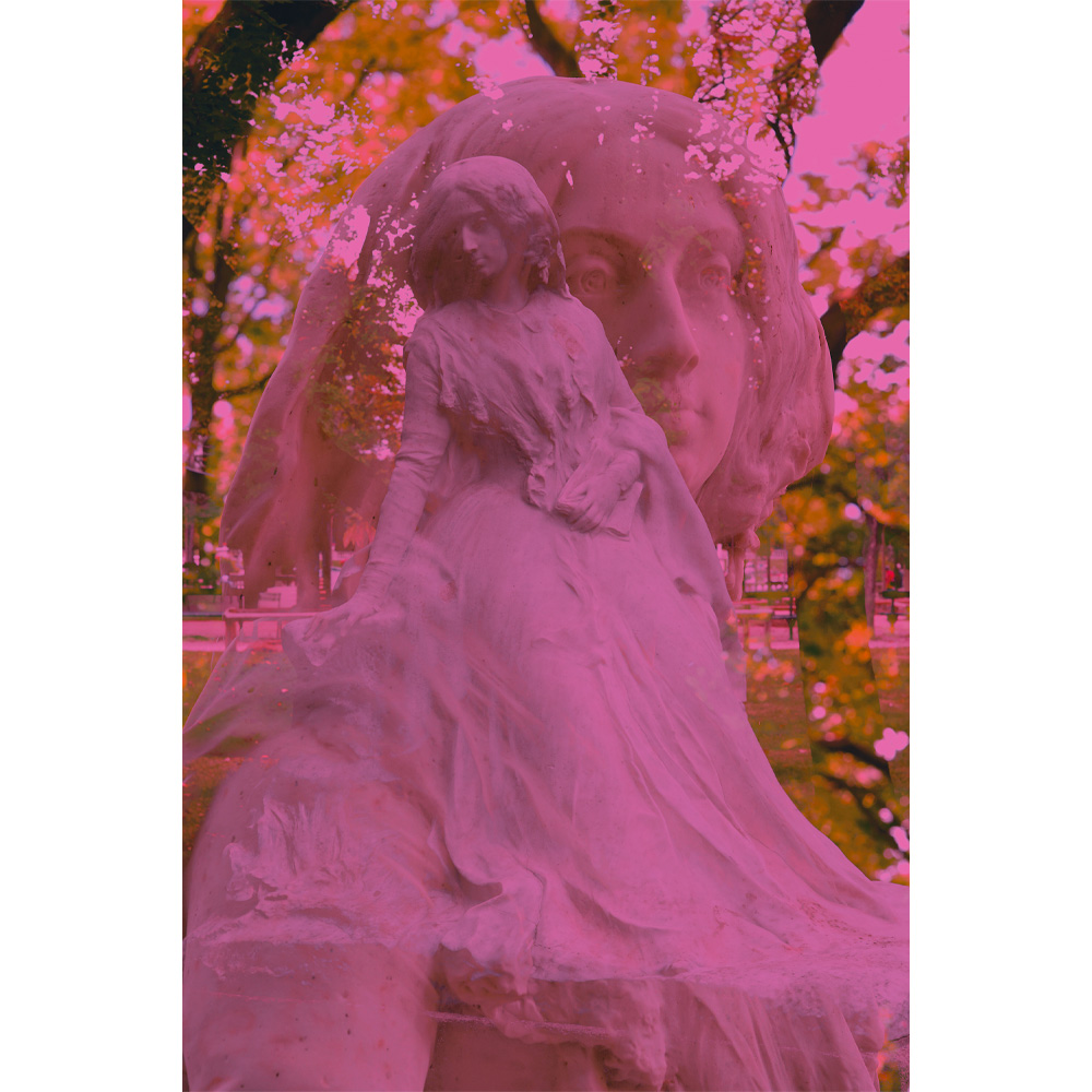 George Sand , double exposition, Jardin du Luxembourg (2019)